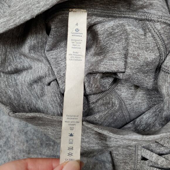 Lululemon Leggings Womens 4 Pure Practice  Heathered Slate Gray Yoga Run Gym - Picture 9 of 10